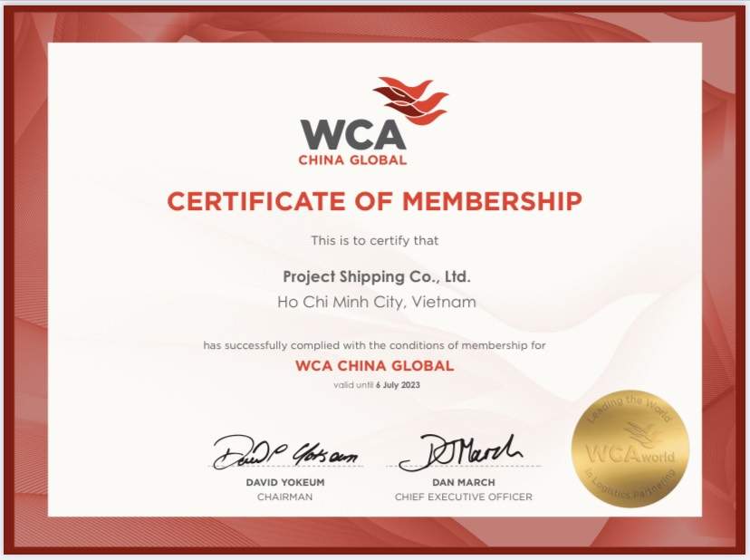 Project Shipping gia nhập hiệp hội WCA 