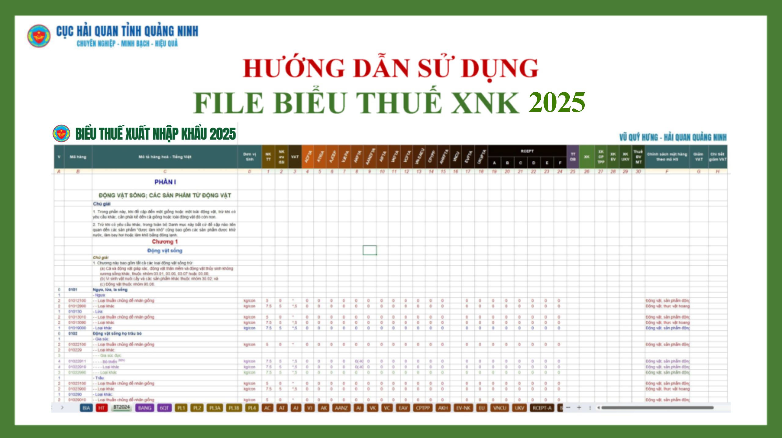 Biểu Thuế Xuất Nhập Khẩu Năm 2025