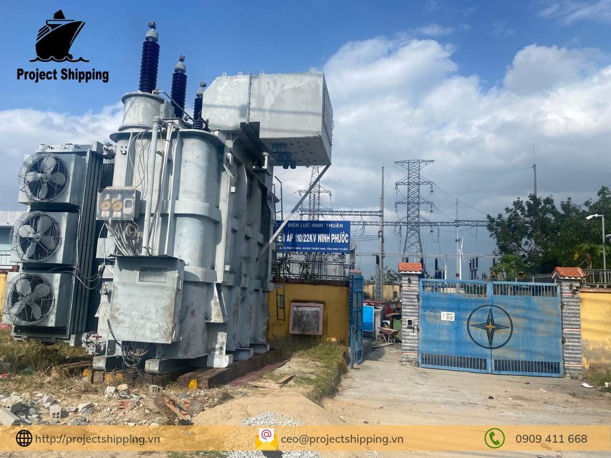 Case vận chuyển máy biến áp lực 110kV đã lắp hoàn chỉnh tại trạm, Project Shipping