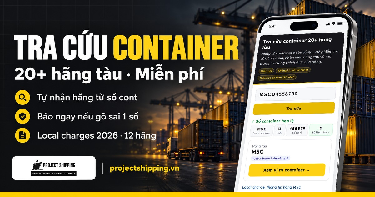 Công cụ tra cứu container 20+ hãng tàu miễn phí - Project Shipping