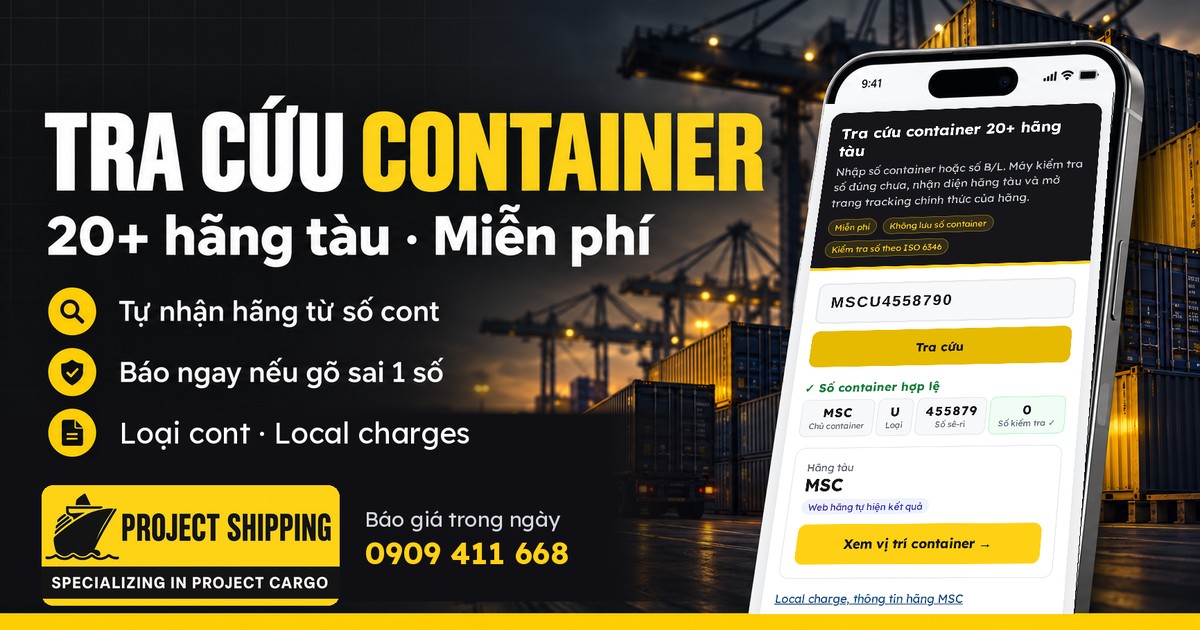 Công cụ tra cứu container 20+ hãng tàu miễn phí - Project Shipping